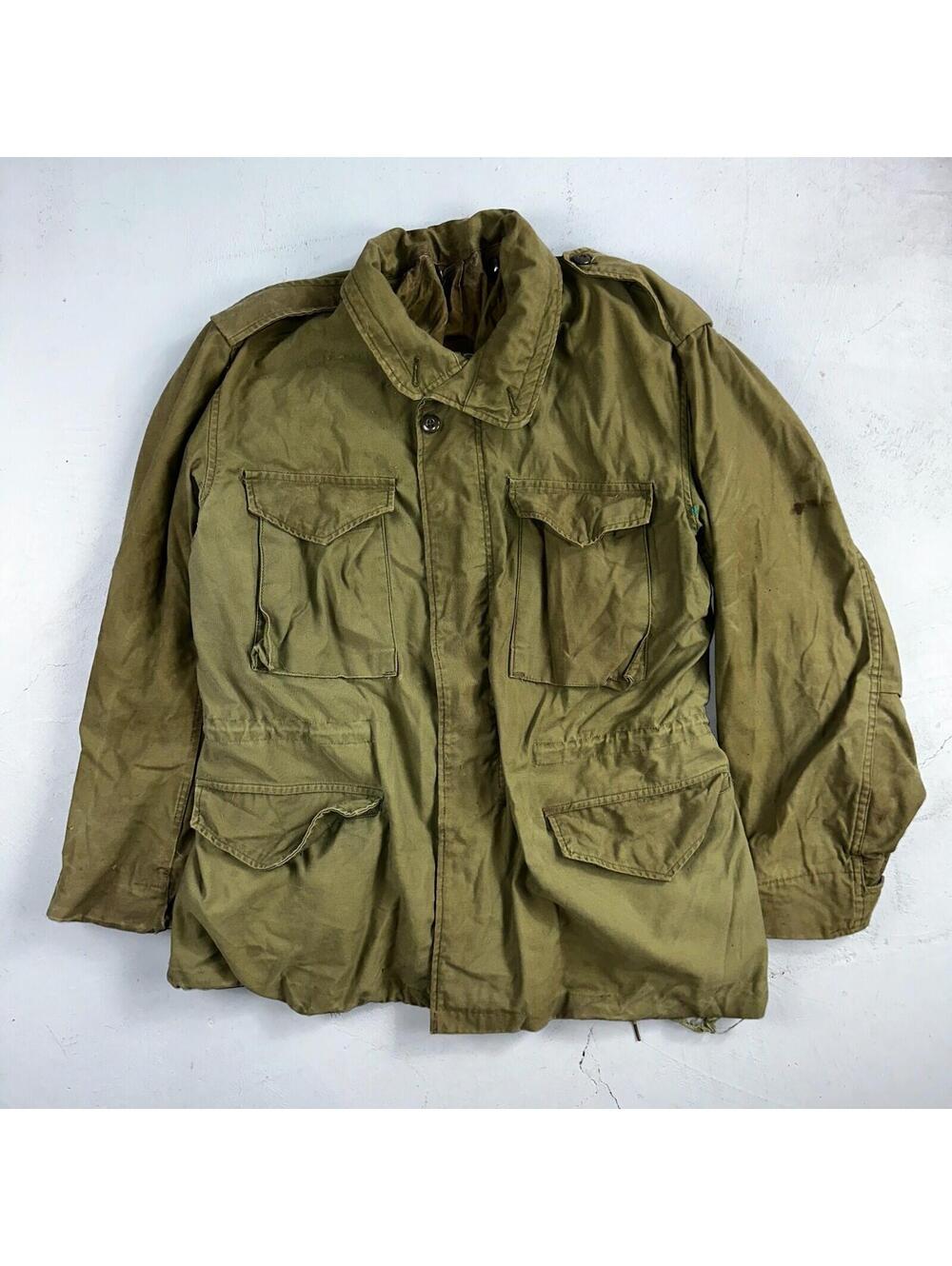 VTG US ARMY M-65 Field Jacket Coat Cold Weather Mans OG-107 Vietnam 70s Medium